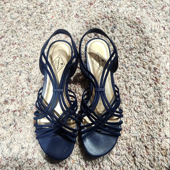 St. John's Bay Shoes - St. Johns Bay Navy Blue Strappy Sandals